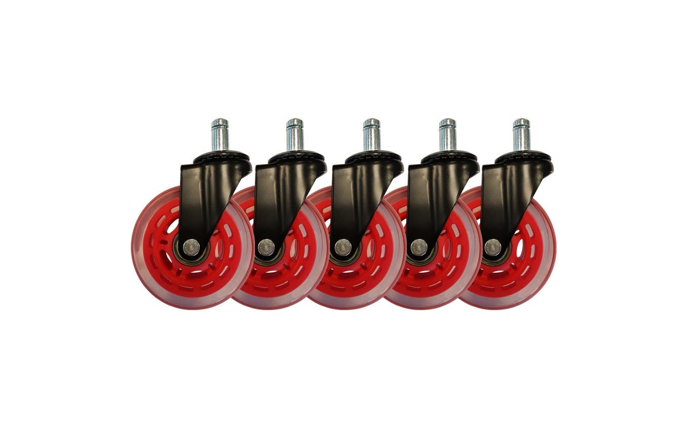 LC-POWER Gaming Stuhlrollen 5er Set. rot