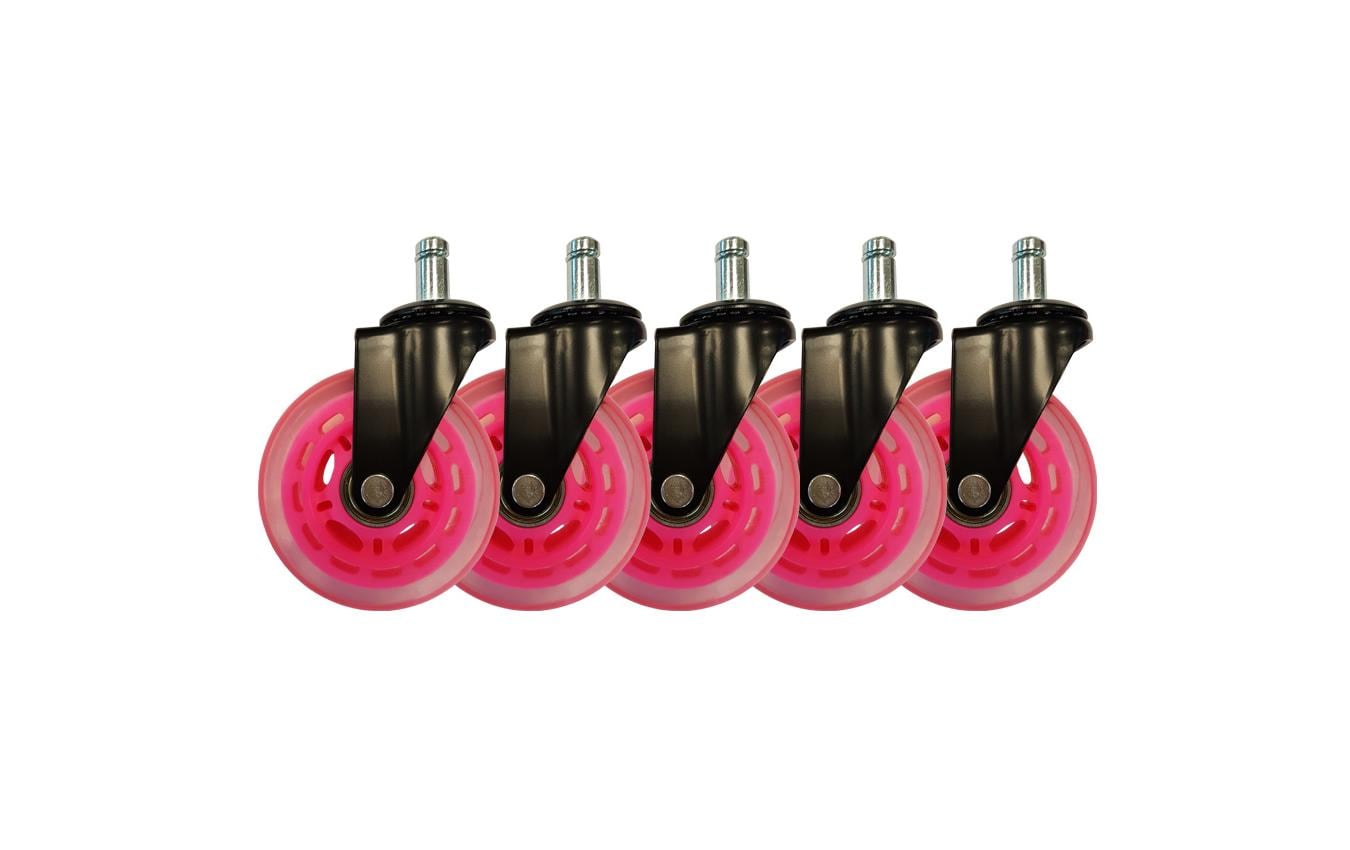 LC-POWER Gaming Stuhlrollen 5er Set. pink