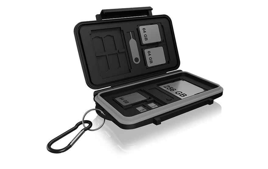 Icy Box Memory Card Behälter IB-AC620-CR schwarz, für diverse Speicherkarten