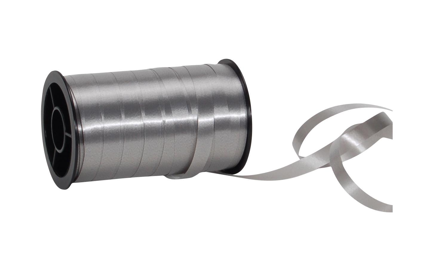 Spyk Geschenkband Poly glatt silber, Breite: 7 mm, Länge: 20 m