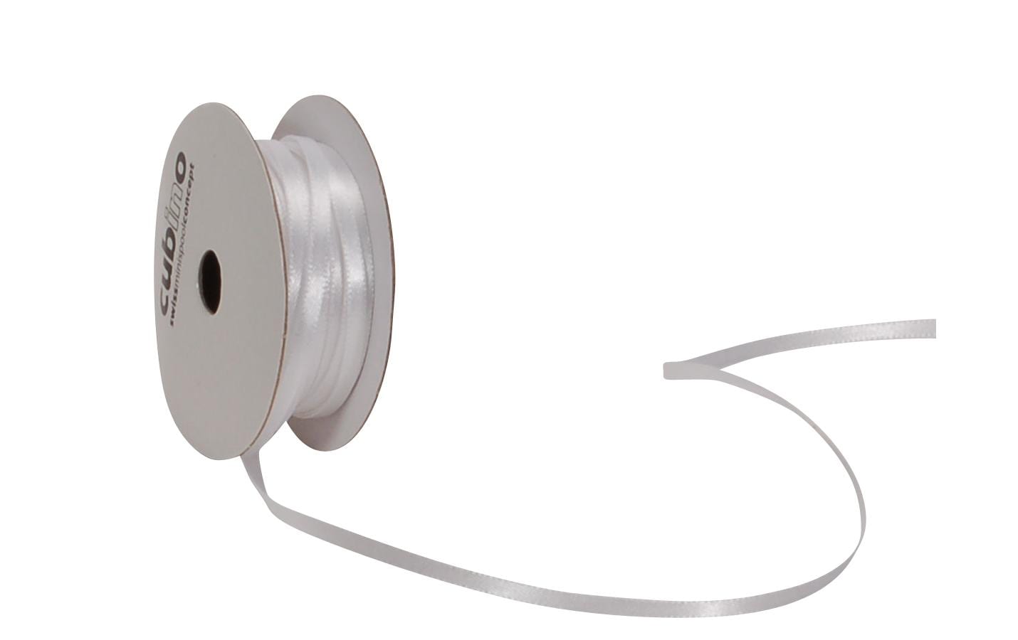 Spyk Geschenkband Satin weiss, Breite: 3 mm, Länge: 8 m
