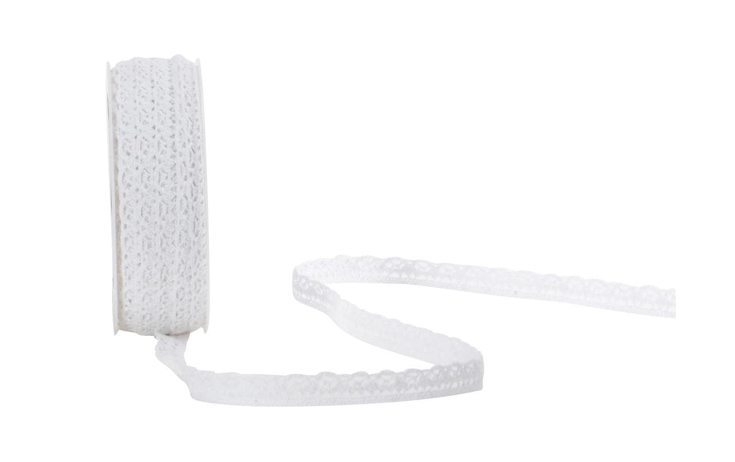 Spyk Geschenkband Spitzen Liza weiss, 10 mm x 10 m