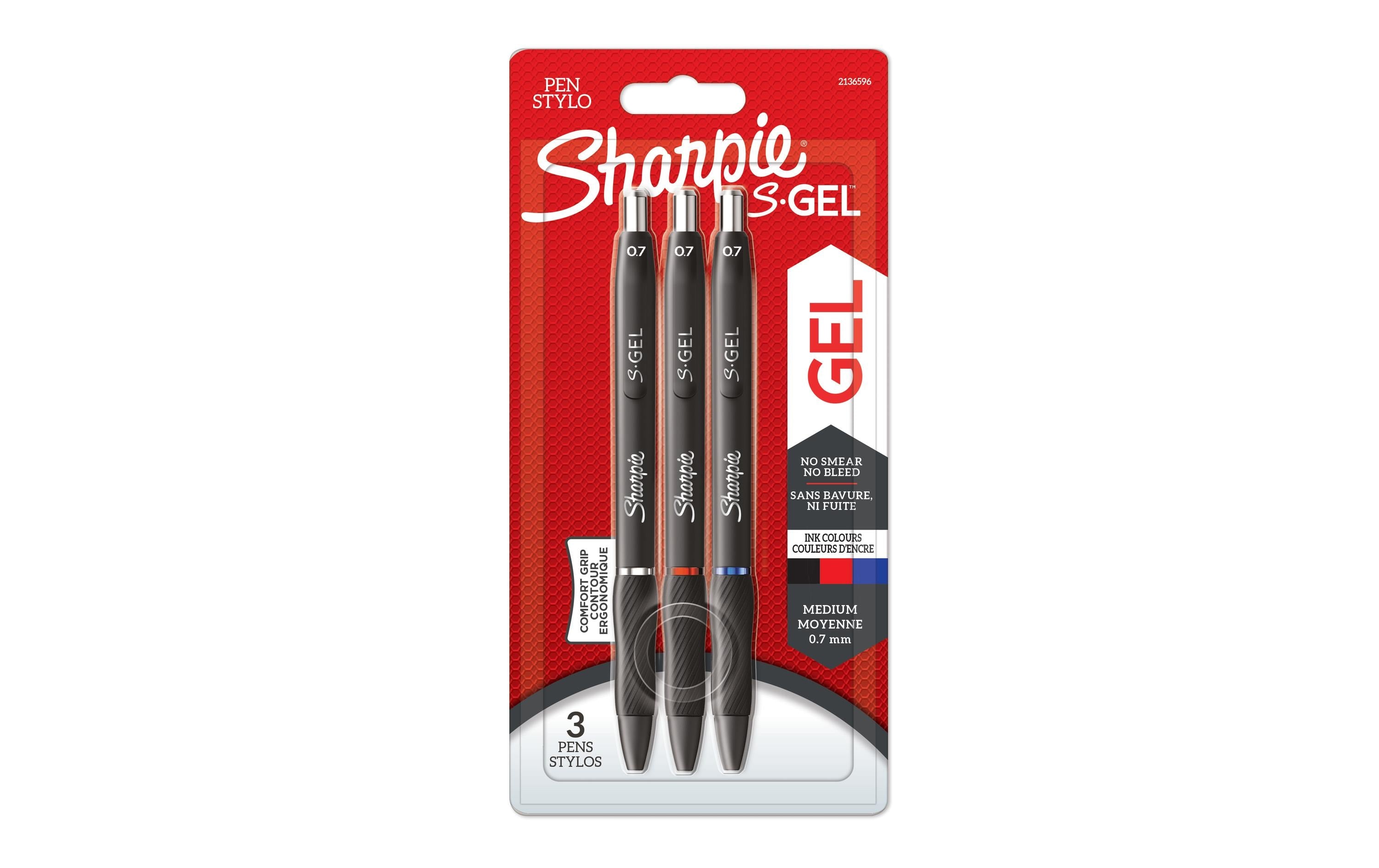 Sharpie GEL-Schreiber 0.7mm schwarz/blau/rot, 3er Blister