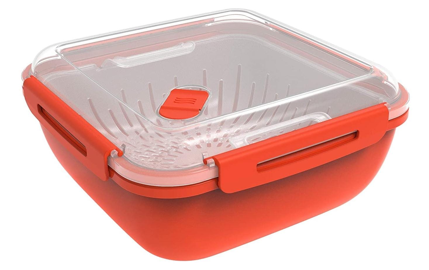 Rotho Dampfgarer Memory Microwave 1.7L papaya rot, 195x195x91 mm