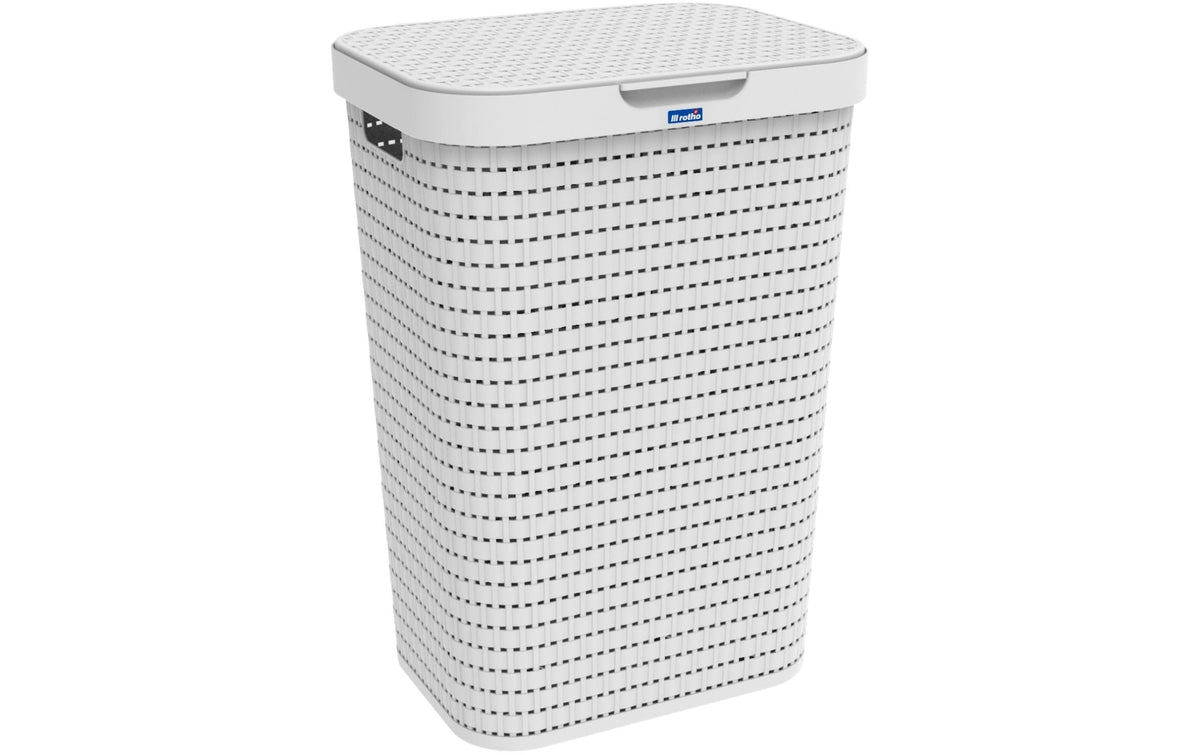 Rotho Wäschesammler Country 55 l, Weiss