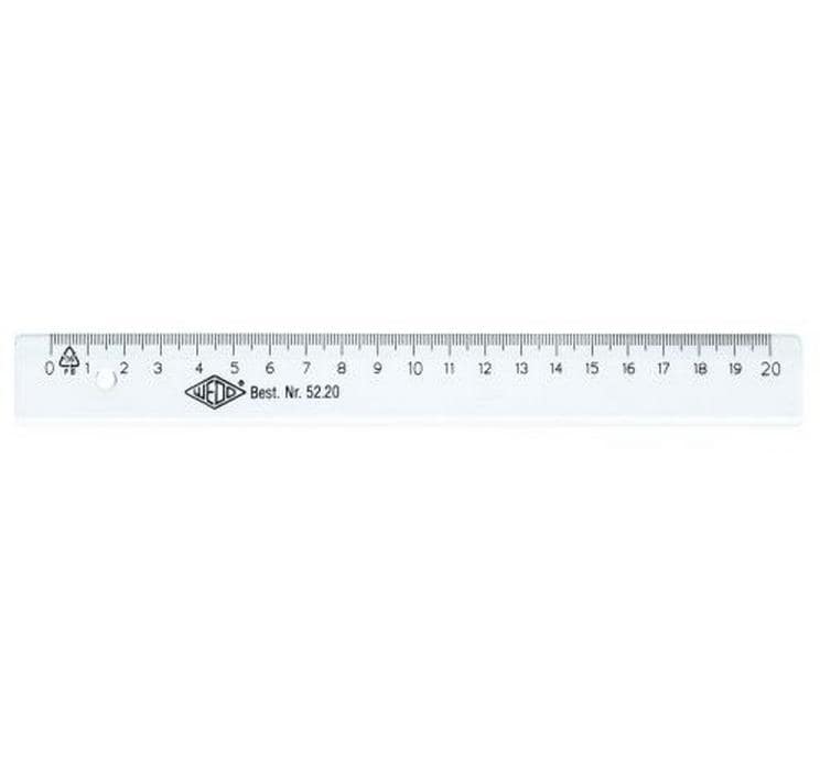WEDO Lineal aus Kunststoff 20cm Skala Transparent, Inhalt: 1 Stk.