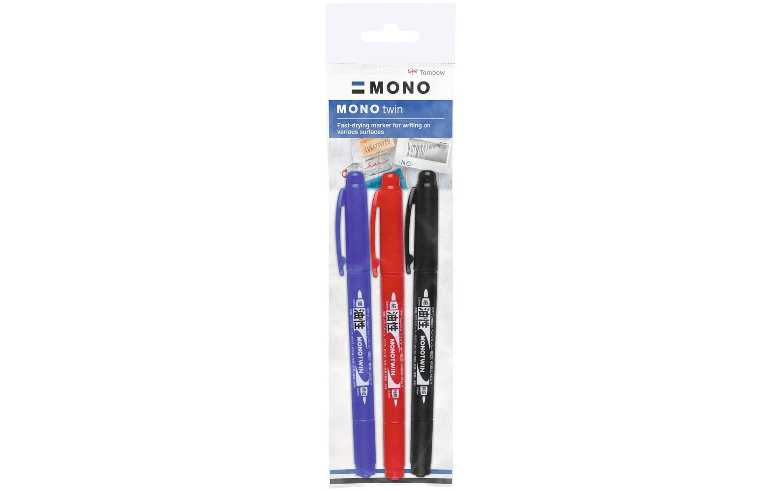 TOMBOW Zeichen-Marker MONO twin Permanent Marker, 3er-Set