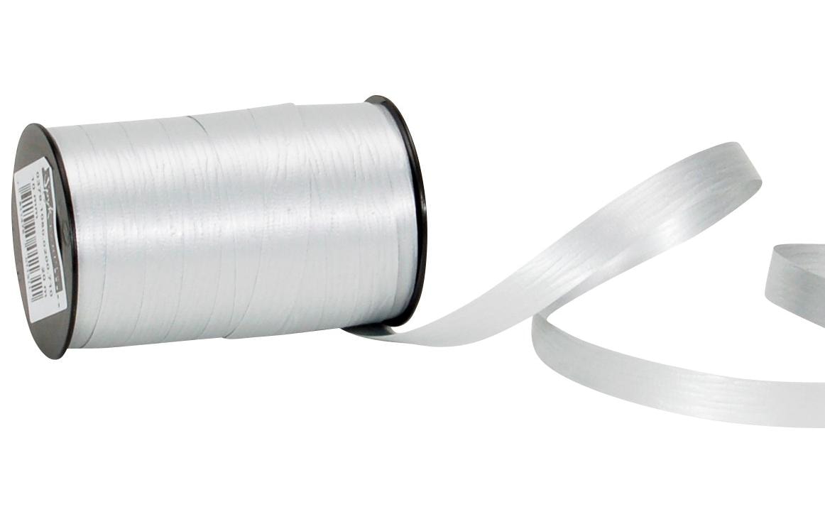 Spyk Geschenkband Poly matt silber, Breite: 10 mm, Länge: 20 m