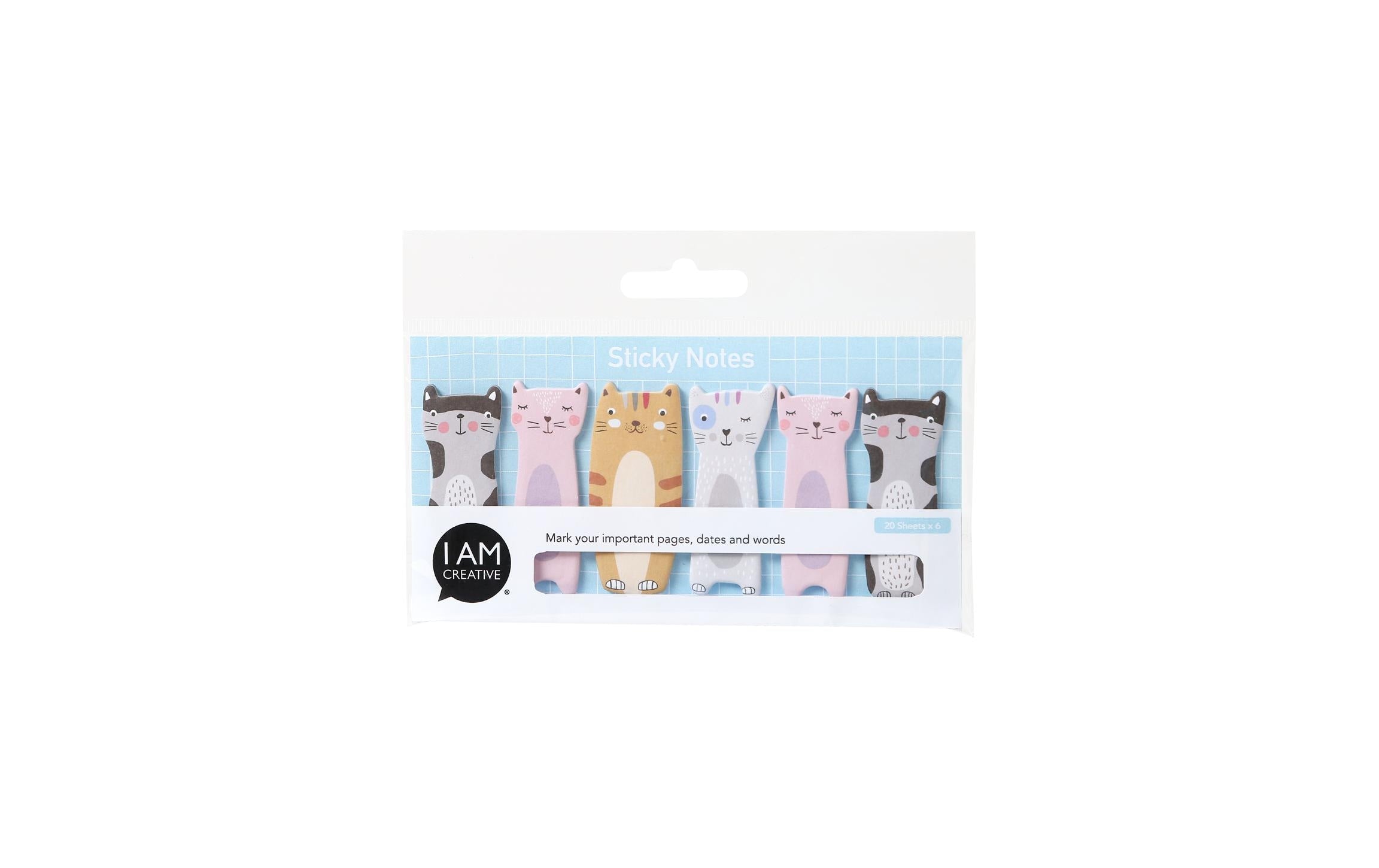 I am Creative Sticky Notes Katze 6 x 20 Stück