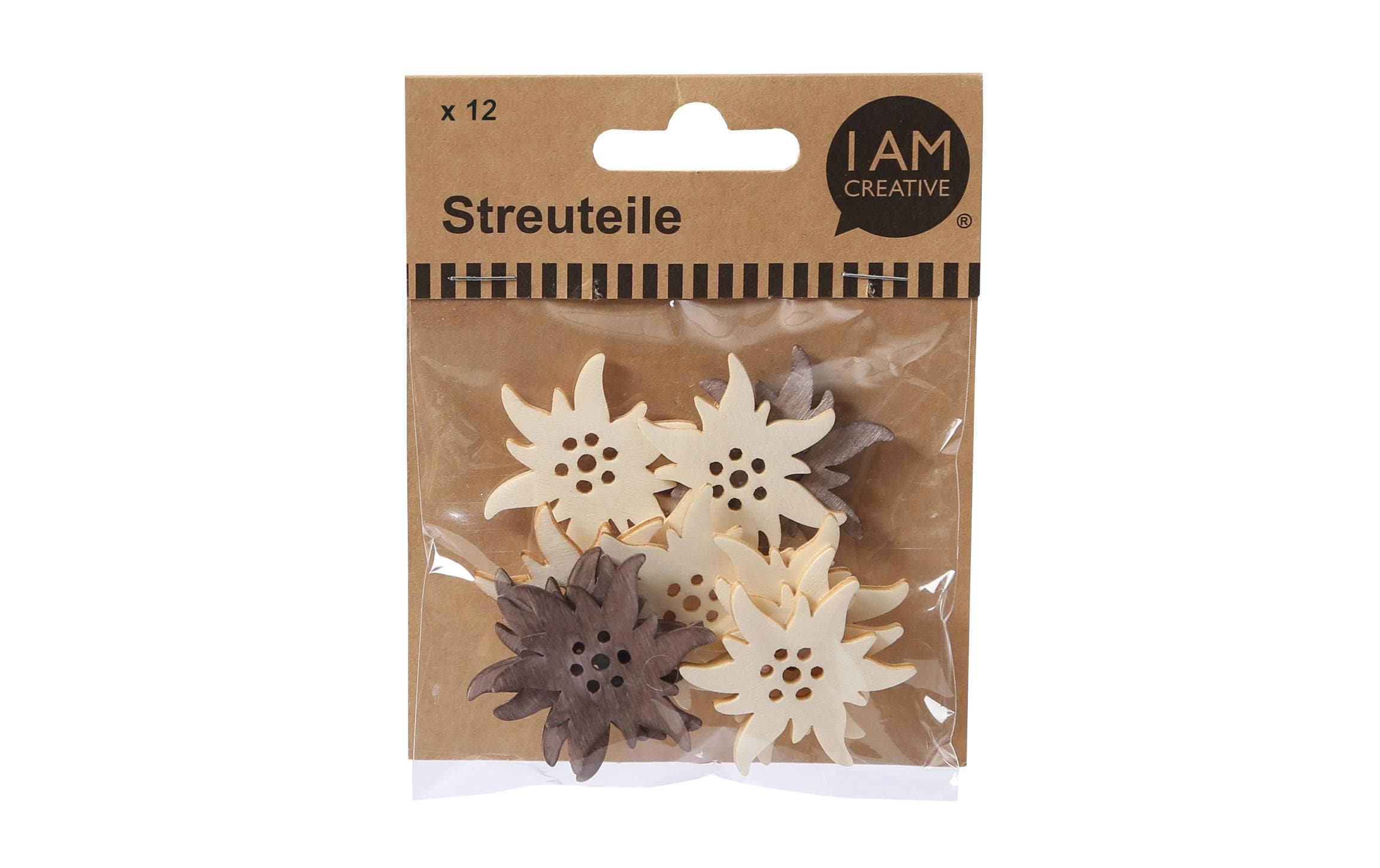 I am Creative Streuteile Edelweiss 4 cm 12 Stück