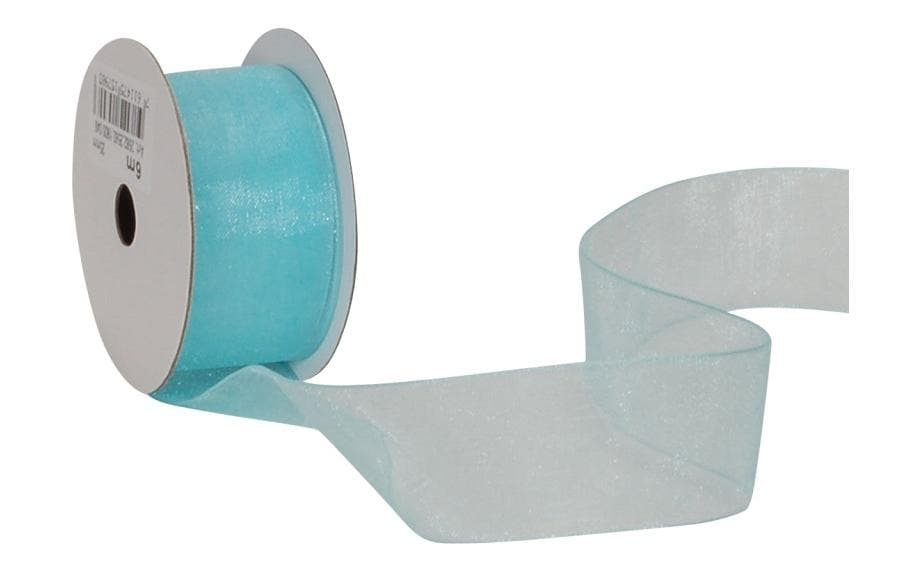 Spyk Geschenkband Organsa türkis, B: 25 mm, Länge: 6m