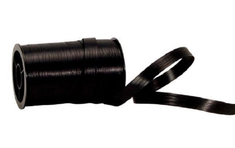 Spyk Geschenkband Poly matt schwarz, Breite: 7 mm, Länge: 20 m