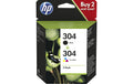 HP Combopack Nr.304 - Black + CMY (3JB05AE) 4ml / 2ml,  Kapazität ~ 120 / 100 Seiten