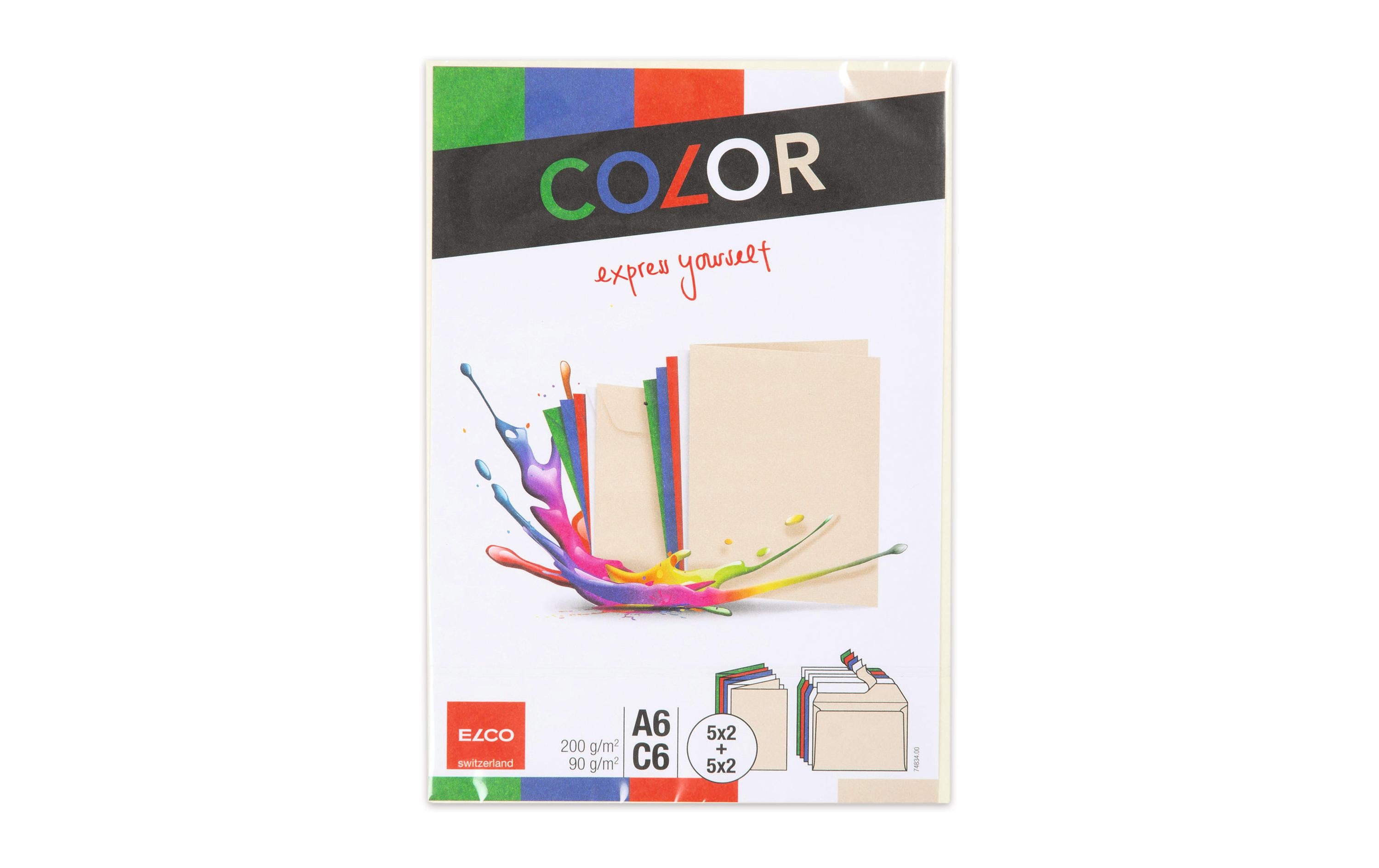 Elco Kuverts/Karten-Set C6/A6 5x2/5x2 Stk., assortiert