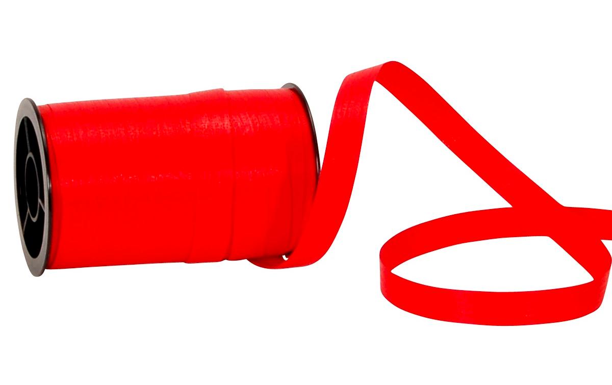 Spyk Geschenkband Poly matt rot, Breite: 10 mm, Länge: 20 m