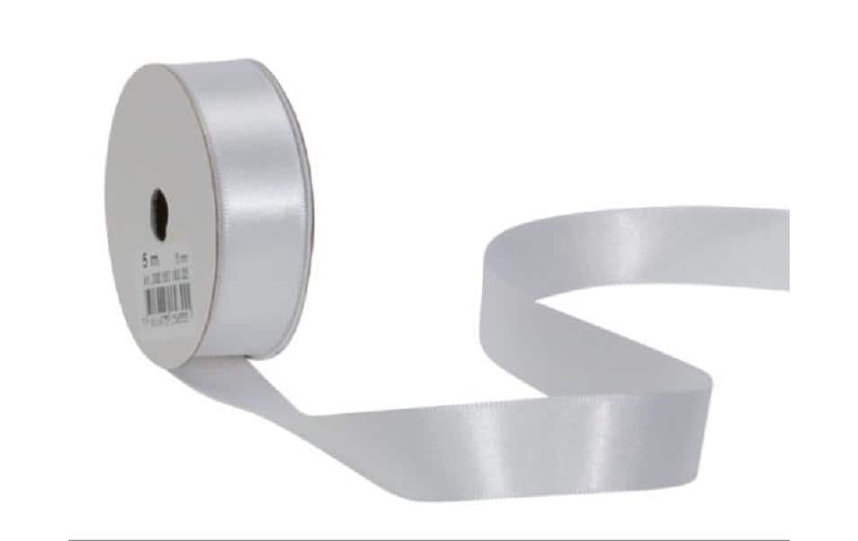 Spyk Geschenkband Satin weiss, Breite: 16 mm, Länge: 5 m