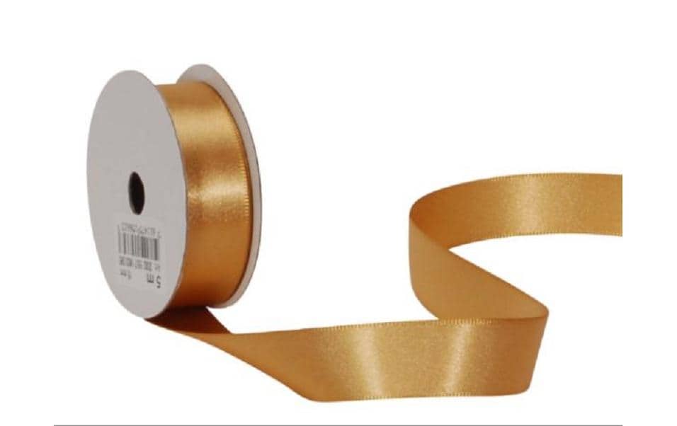 Spyk Geschenkband Satin gold, Breite: 16 mm, Länge: 5 m