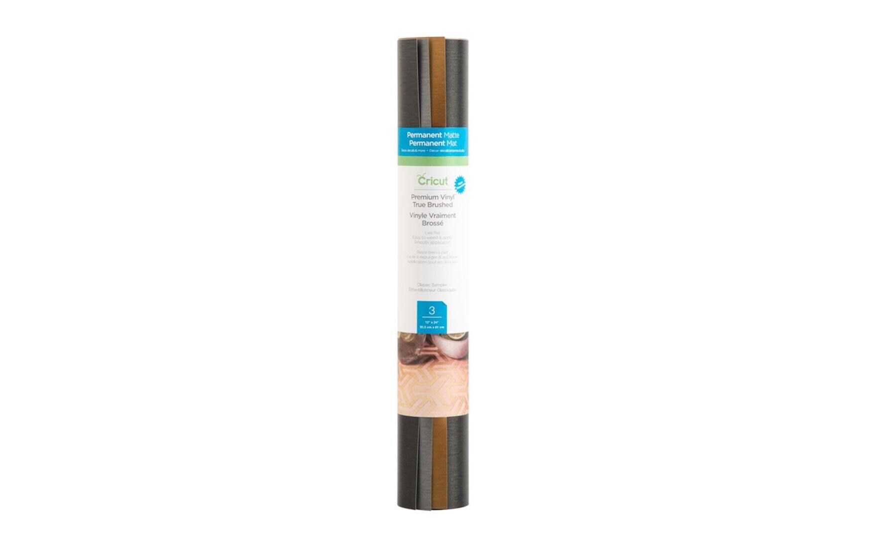 Cricut Vinylfolie Premium Brushed Sampler 3 30.5 x 61 cm, Permanent haftend