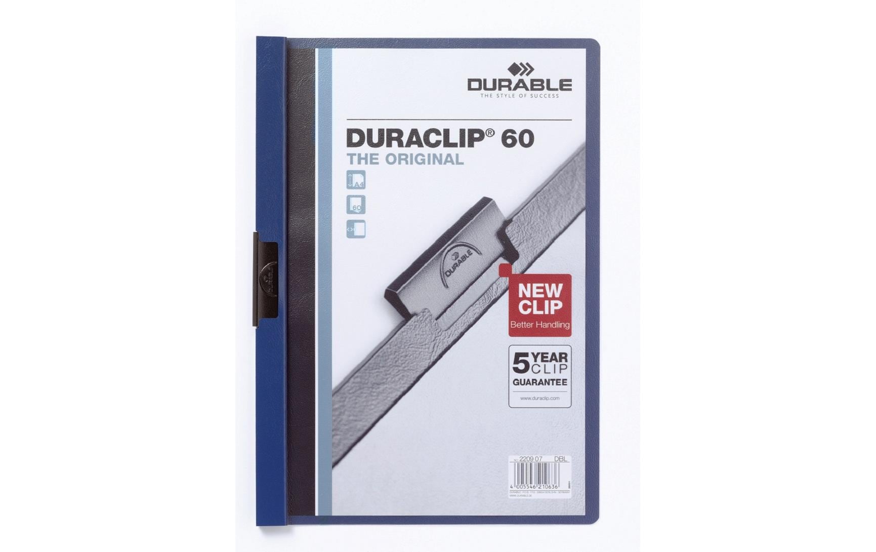 Durable Duraclip 60 A4 dunkelblau, 1 Stück für ca. 60 Blatt