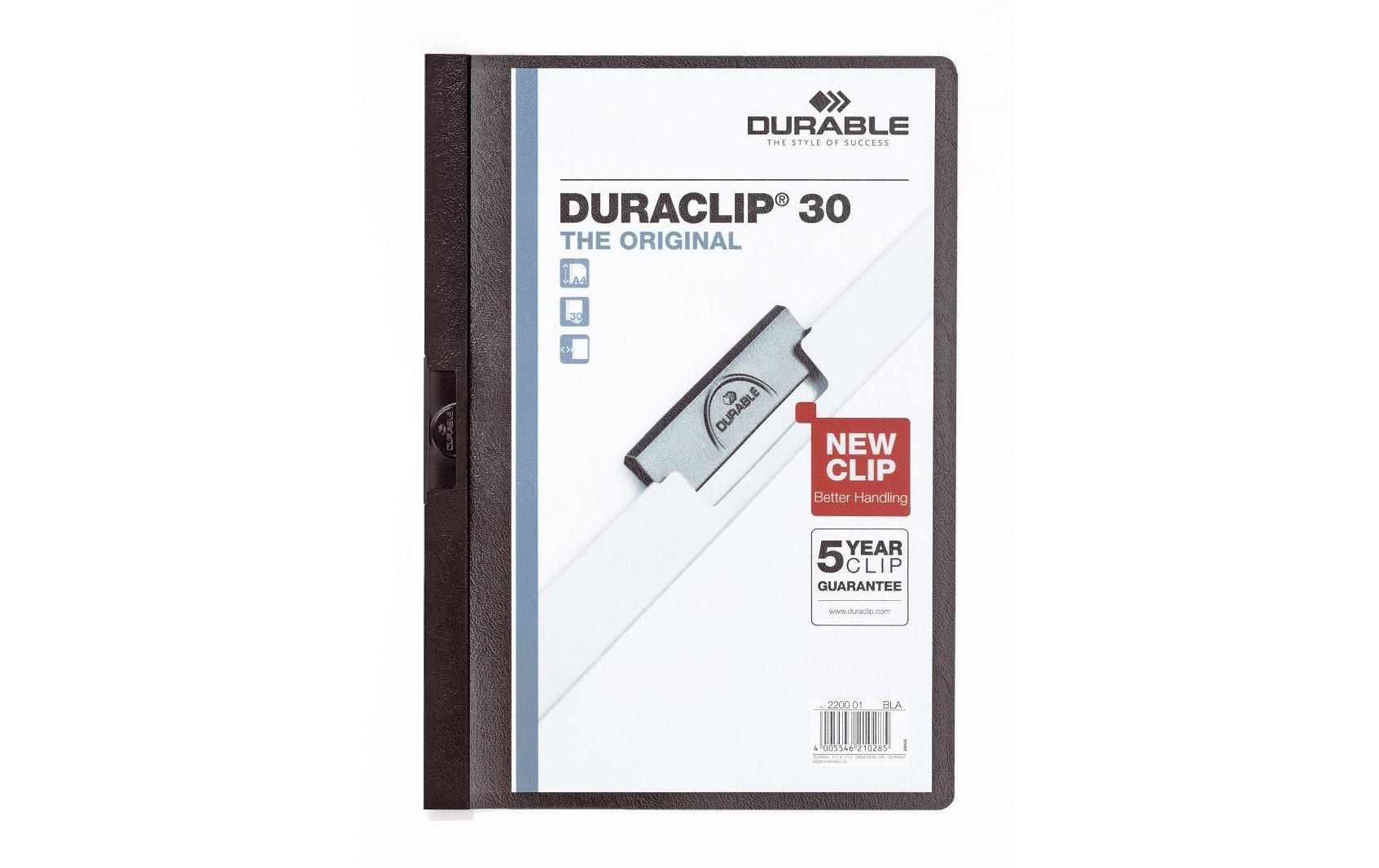Durable Duraclip 30 A4 schwarz, 1 Stück für ca. 30 Blatt