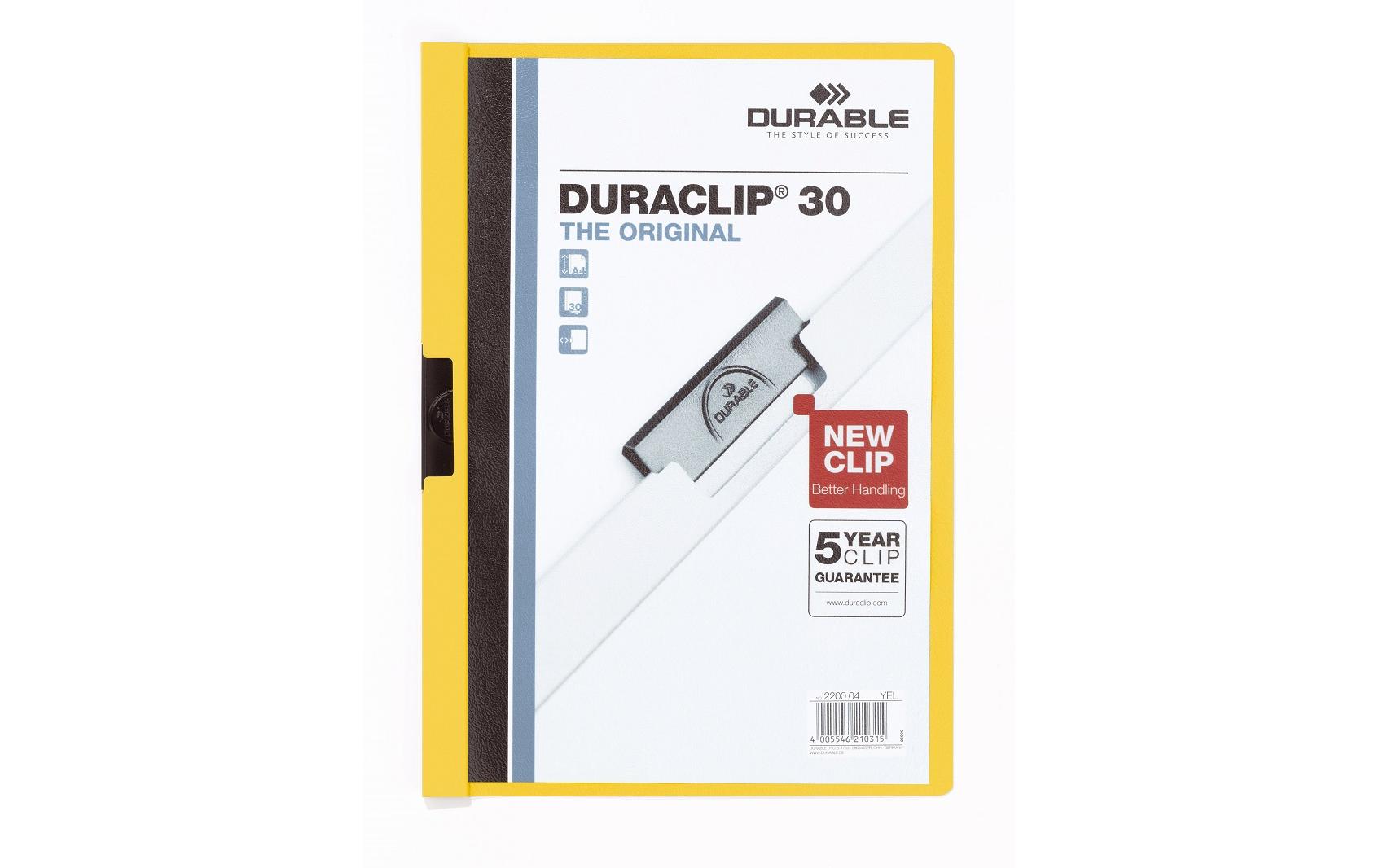 Durable Duraclip 30 A4 gelb, 1 Stück für ca. 30 Blatt