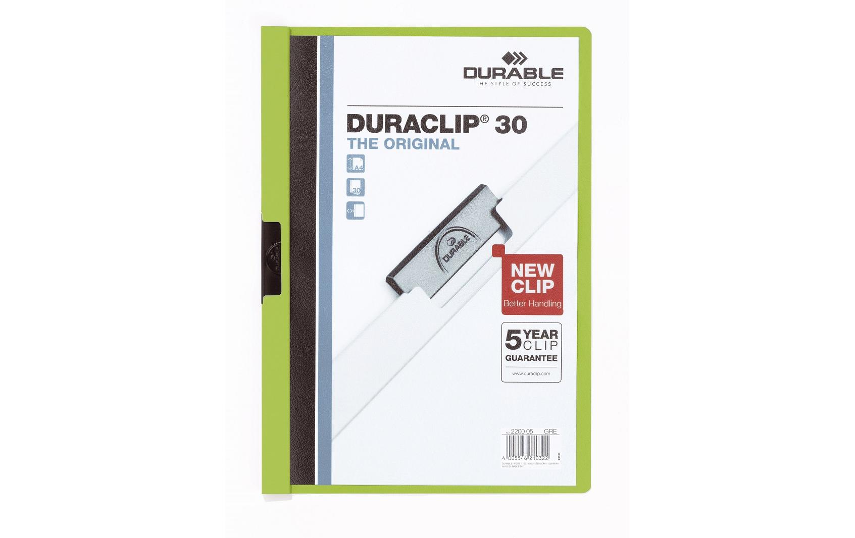 Durable Duraclip 30 A4 grün, 1 Stück für ca. 30 Blatt