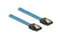 Delock SATA Kabel: 70cm Leuchteffekt blau 6 Gbps, UV Leuchteffekt blau