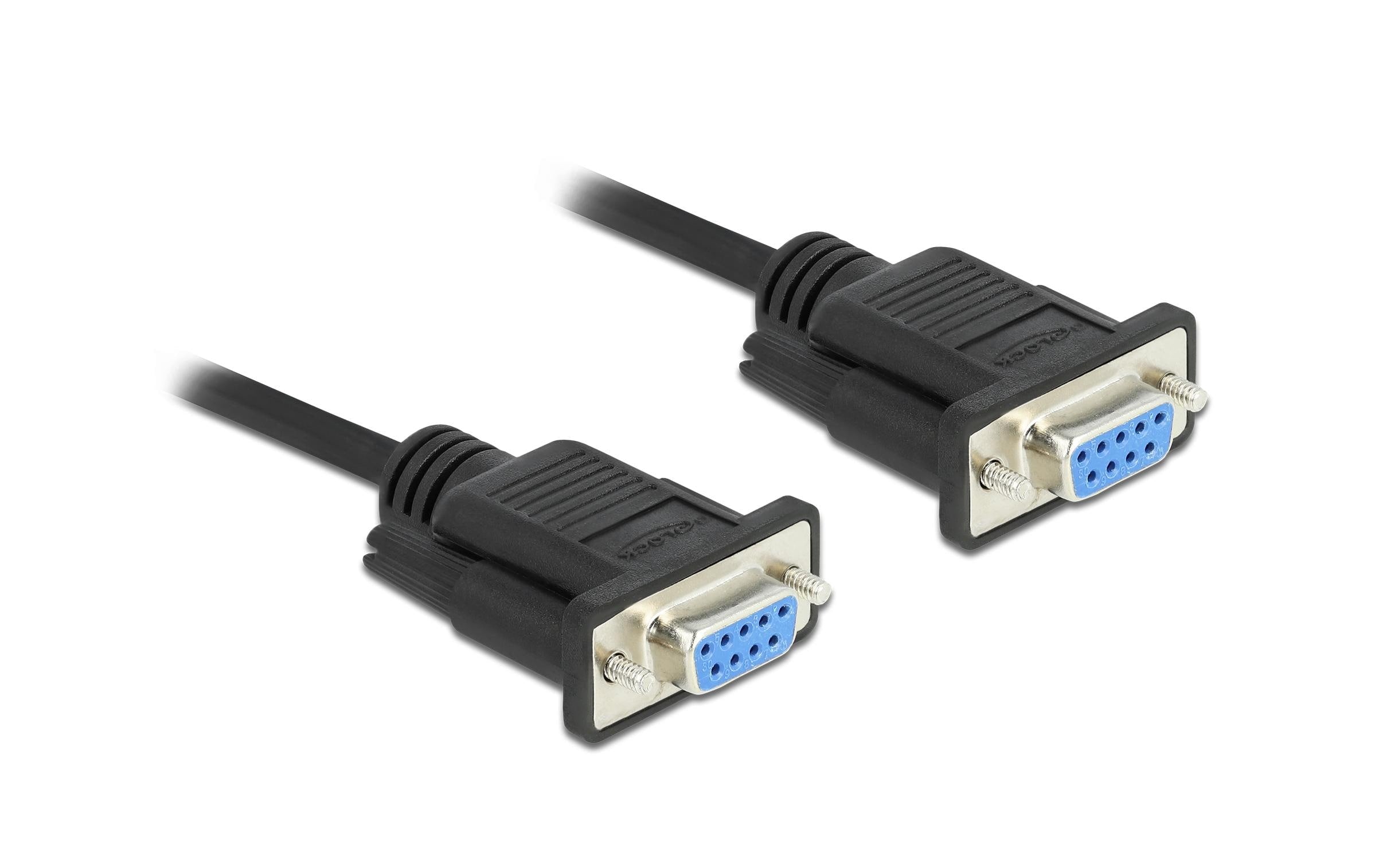 Delock Seriell Kabel,DB9 Buchse-Buchse Nullmodem, Full Handshaking, schwarz, 0.5m