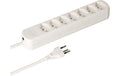 Max Hauri Steckdosenleiste Basic-Line 7xT13, weiss, mit Reset-Schalter