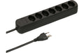 Max Hauri Steckdosenleiste Basic-Line 7xT13, schwarz, mit Reset-Schalter