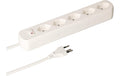 Max Hauri Steckdosenleiste Basic-Line 5xT13, horizontal Schalter weiss