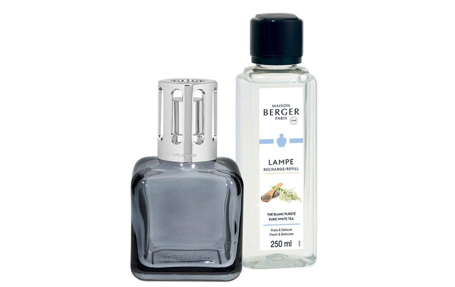 MAISON BERGER Set Lampe Glaçon & Refill grau + 250 ml Thé Blanc Pureté