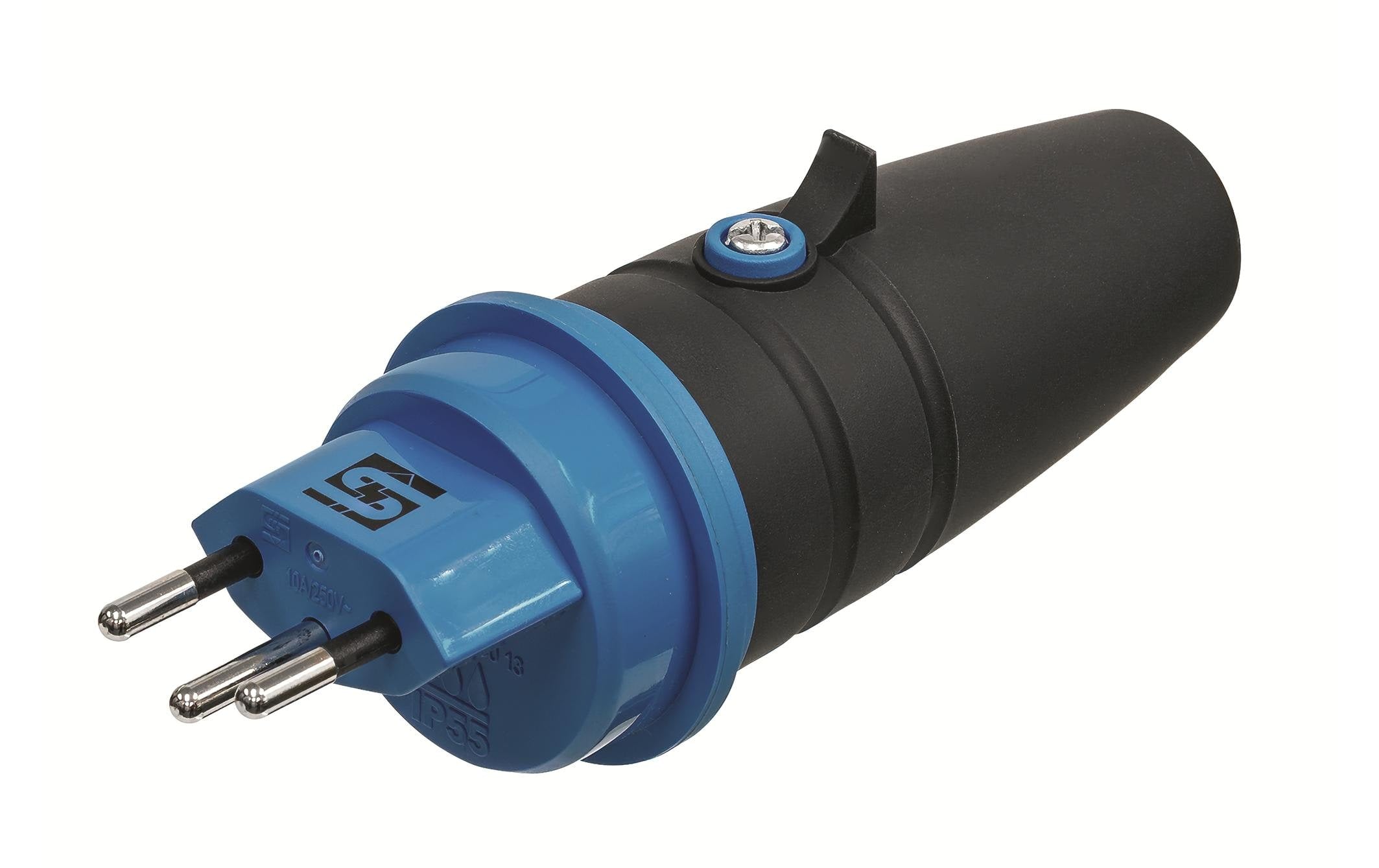 STEFFEN STEKO TPE-Stecker T13 IP55 grau/hellblau