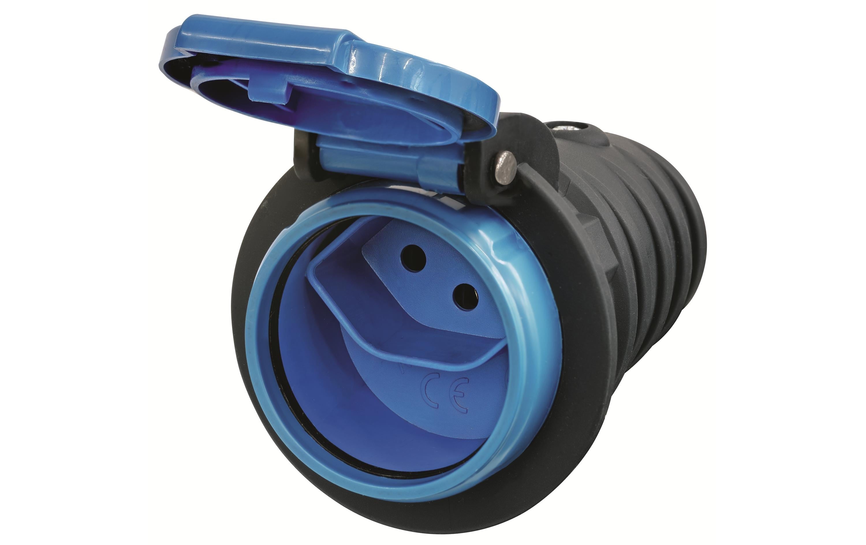 STEFFEN STEKO TPE-Kupplung T13 IP55 grau/hellblau, mit Verschlussdeckel, IP55