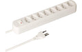 Max Hauri Steckdosenleiste Basic-Line V2 8xT13, weiss, mit Reset-Schalter V2