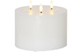 Star Trading LED Pillar Kerze 3flg. Weiss exkl. Batterie 2xAA, 13x15cm, Timer 6/18h