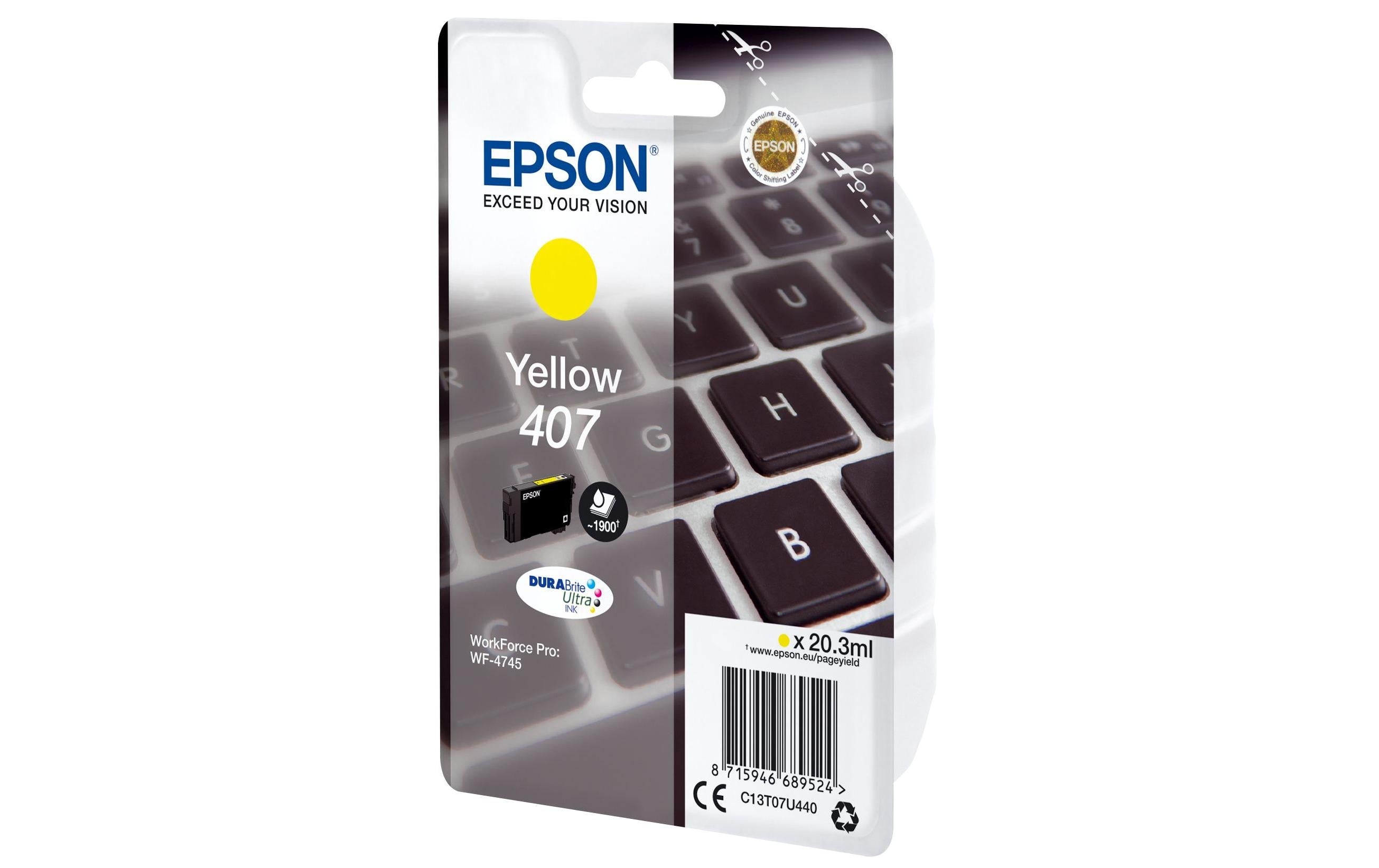 Tinte Epson C13T07U440 Yellow 1900 Seiten, zu WF-4745