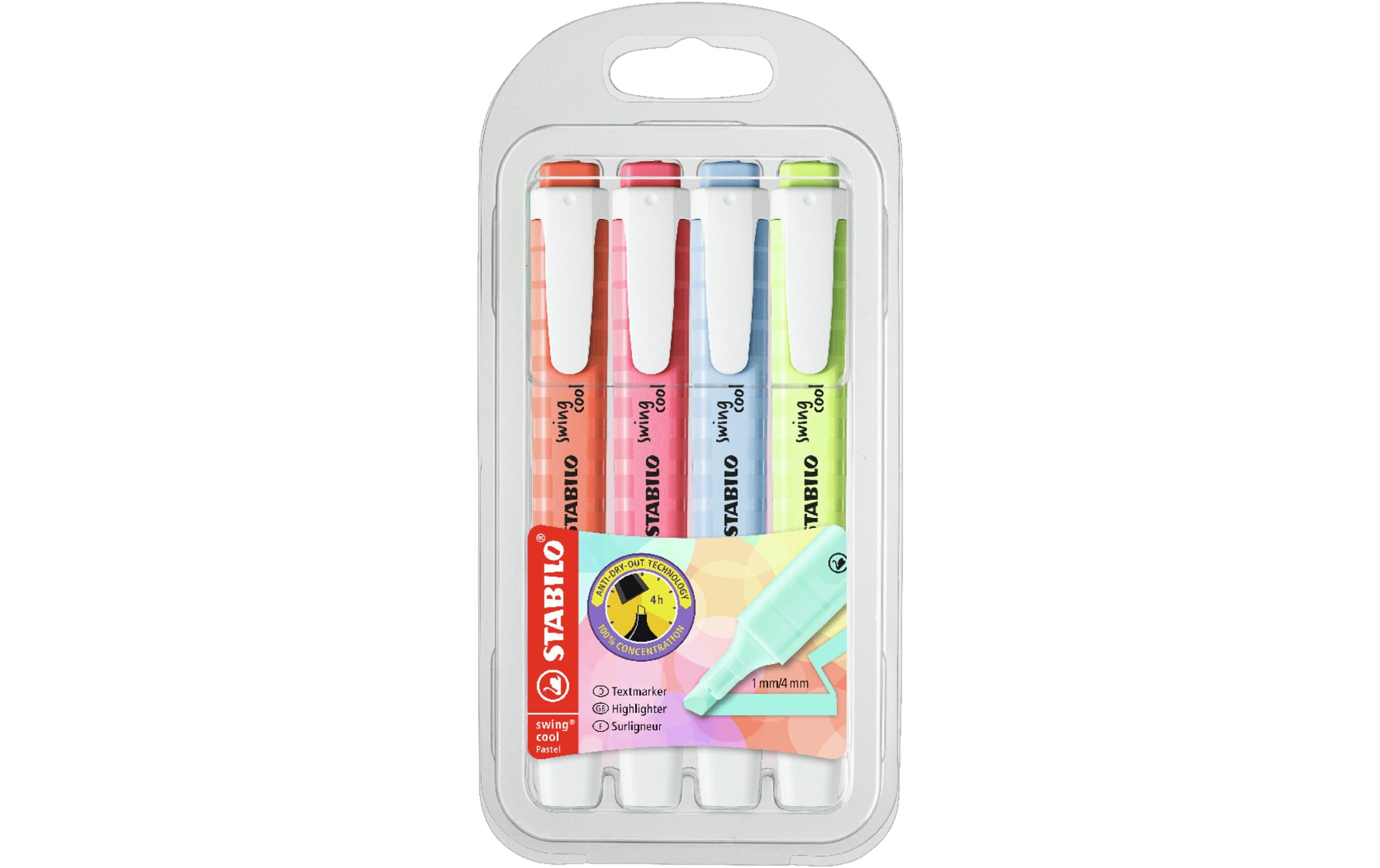 STABILO swing cool Pastell Textmarker 4er Etui (Edition 2020)