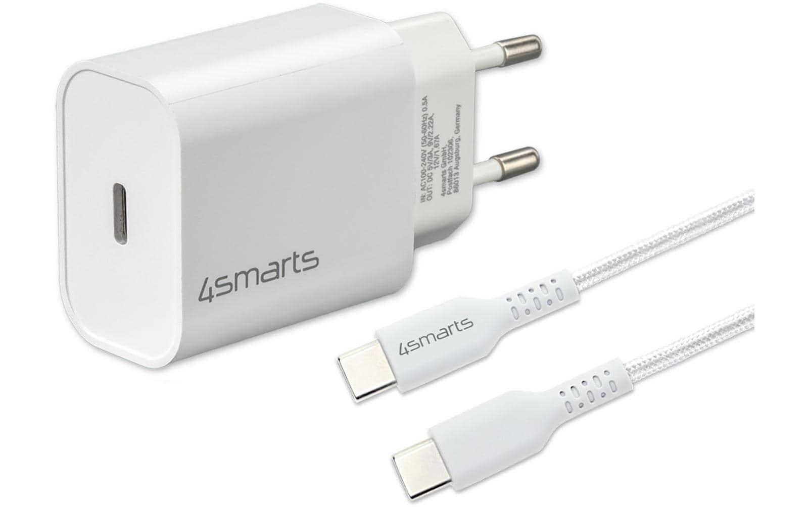 4smarts Wall Charger VoltPlug PD 20W+Kabel USB-C zu USB-C Kabel