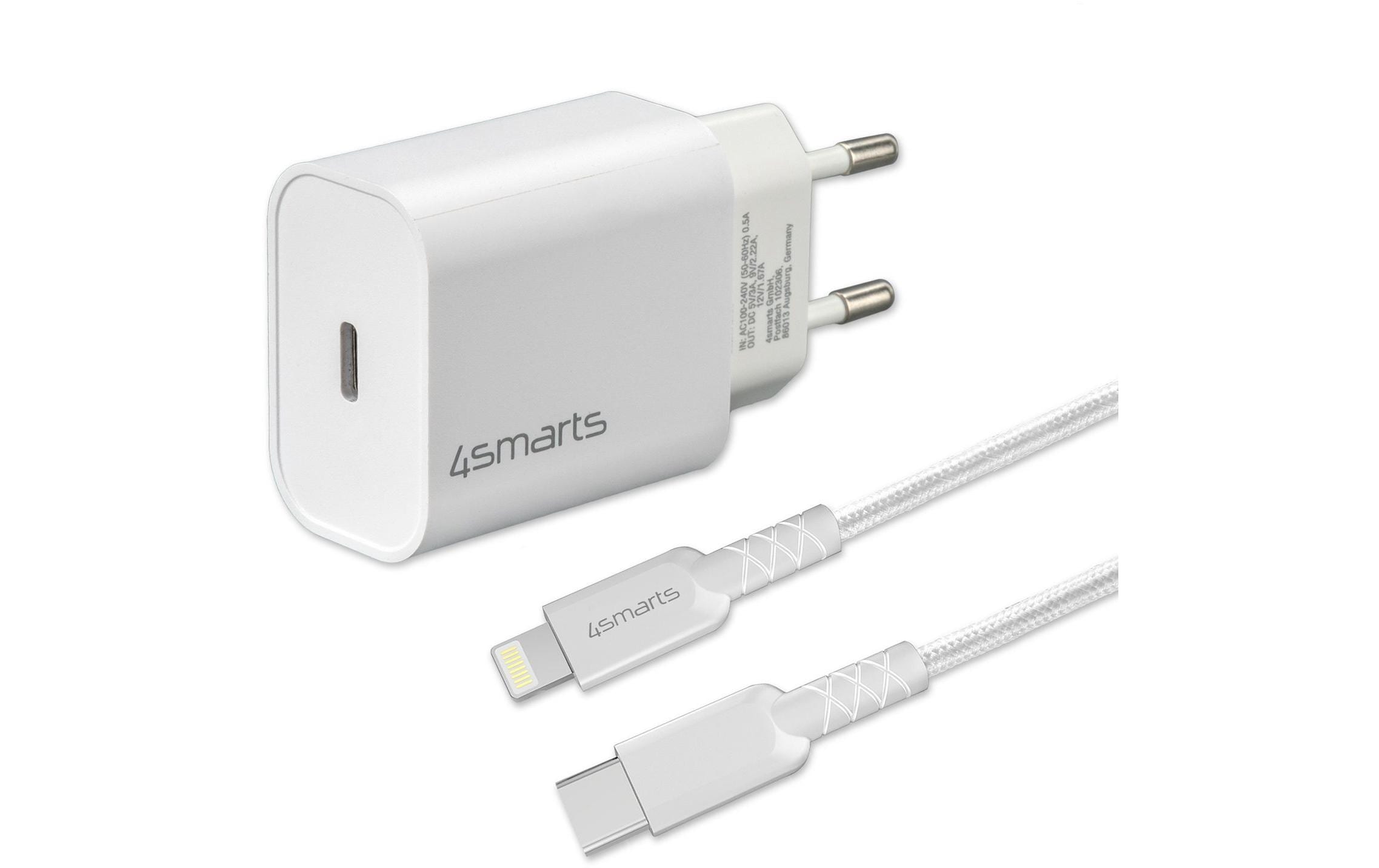 4smarts Wall Charger VoltPlug PD 20W+Kabel mit 1,5m Lightning Kabel