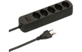 Max Hauri Steckdosenleiste Basic-Line V2 5xT13, schwarz, mit Reset-Schalter, 5m V2