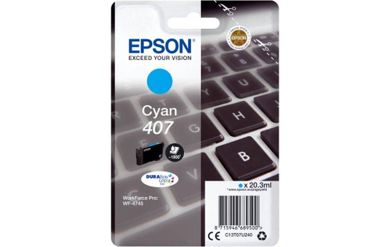 Tinte Epson C13T07U240 Cyan 1900 Seiten, zu WF-4745