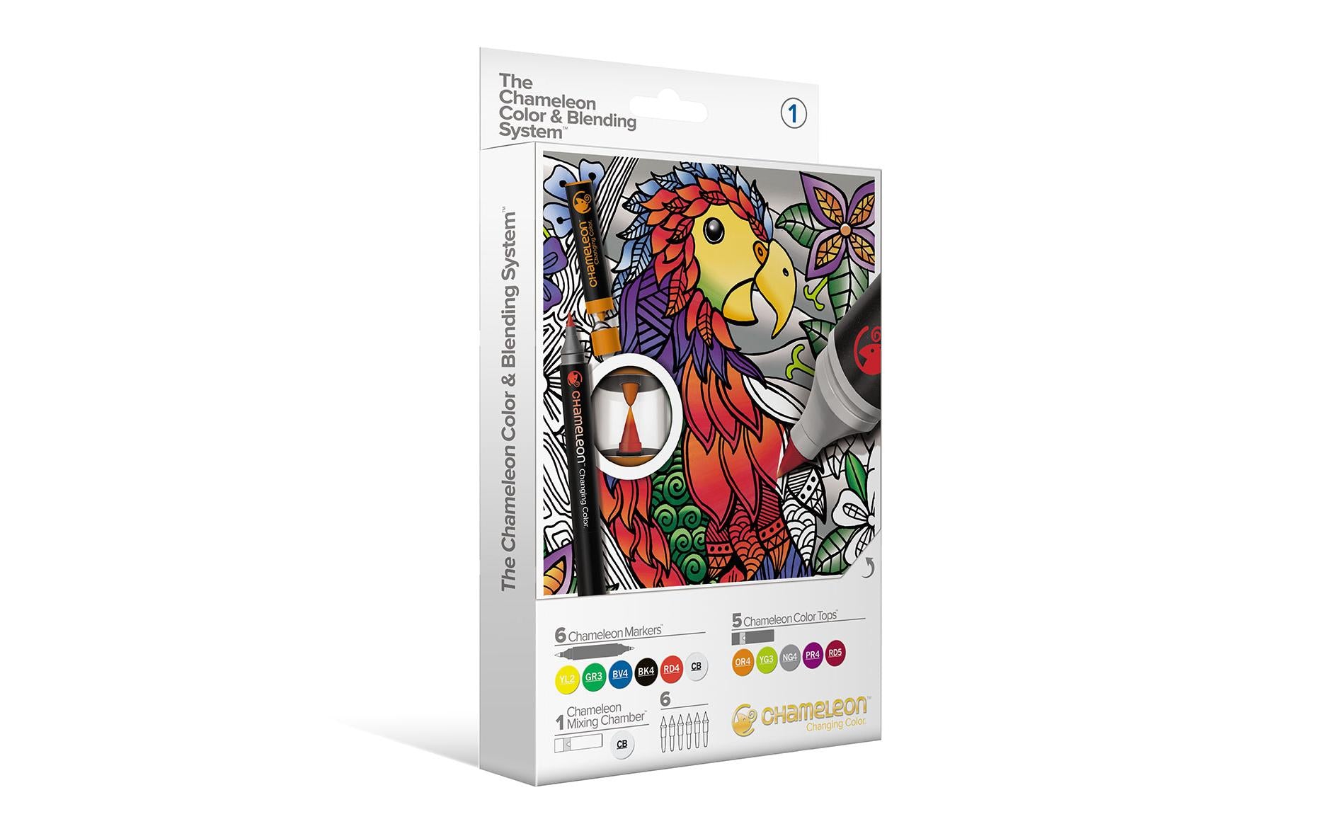 Chameleon Marker Color&Blending Set Gelb, Grün, Blau, Schwarz, Rot