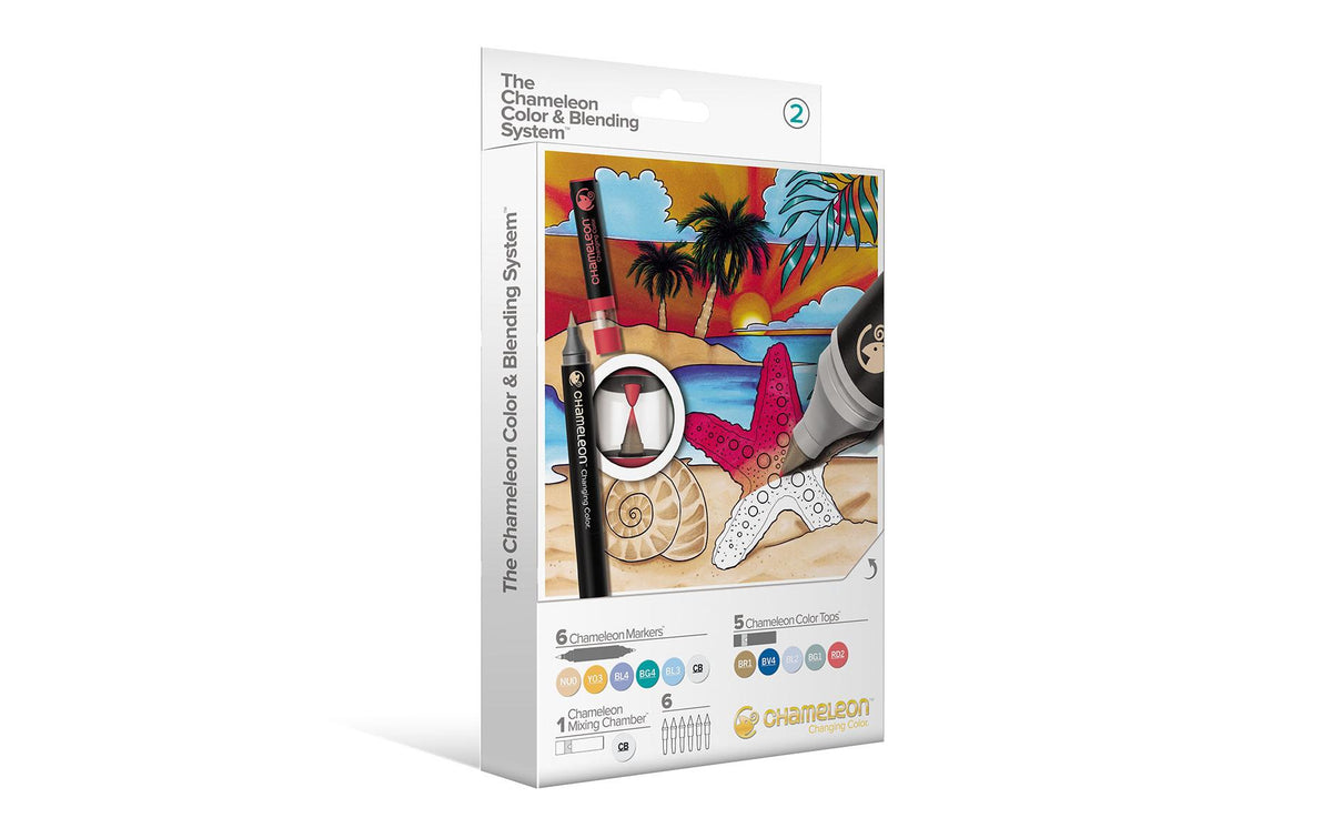 Chameleon Marker Color&Blending Set Beige, Dunkelgelb, Blau, Marine, Himmelblau