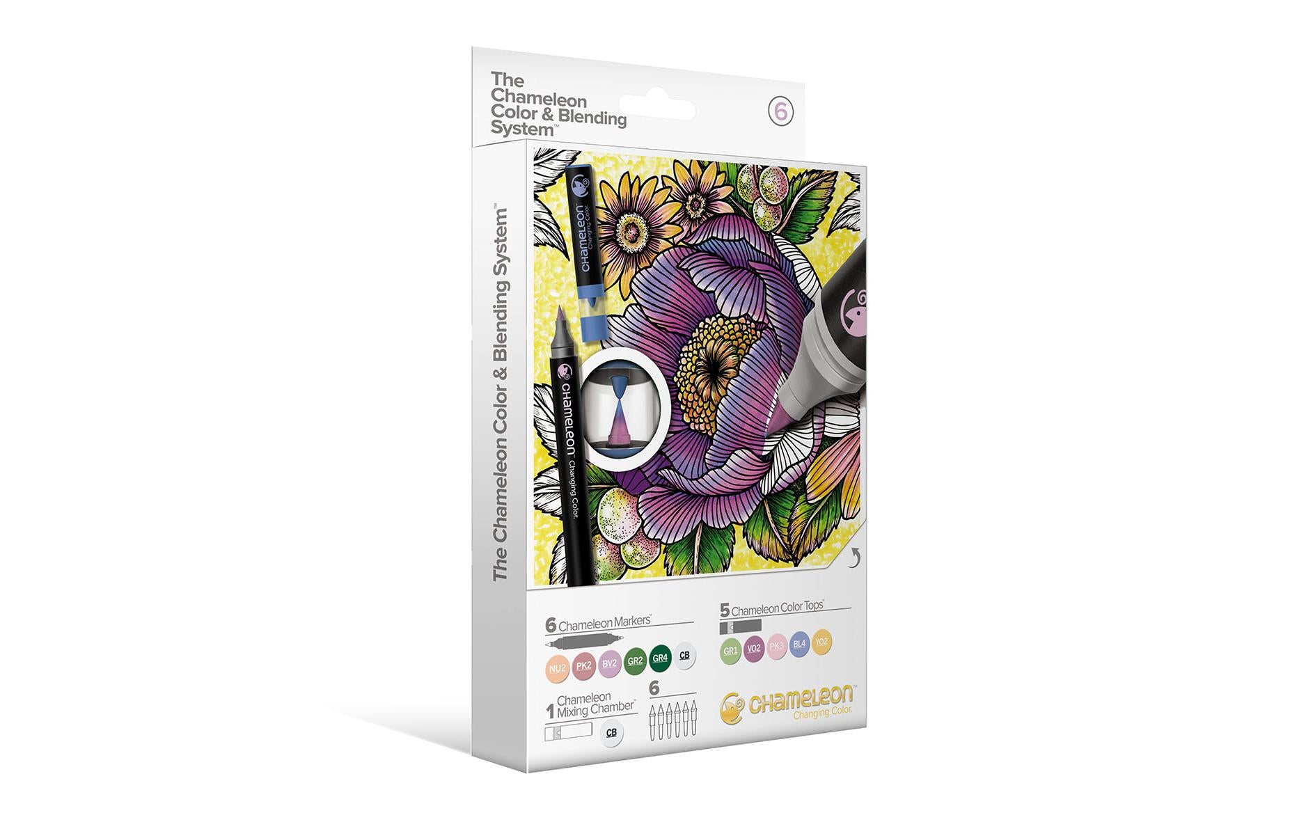 Chameleon Marker Color&Blending Set Pfirsich, Altrosa, Rosa, Grün