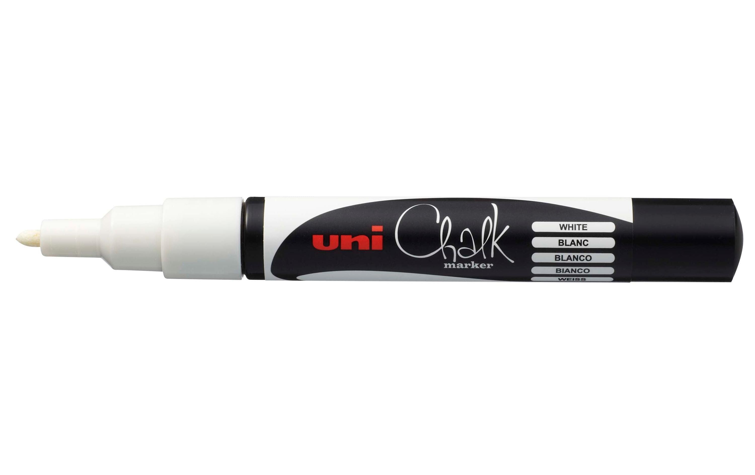 UNI CHALK Kreidemarker PWE-3.MS Rundspitze 0.9-1.3mm, weiss