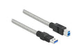 Delock USB3.2 Kabel, 1m, A-B, Metalmantel USB3.2 Gen1, 5Gbps