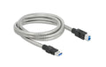 Delock USB3.2 Kabel, 2m, A-B, Metalmantel USB3.2 Gen1, 5Gbps