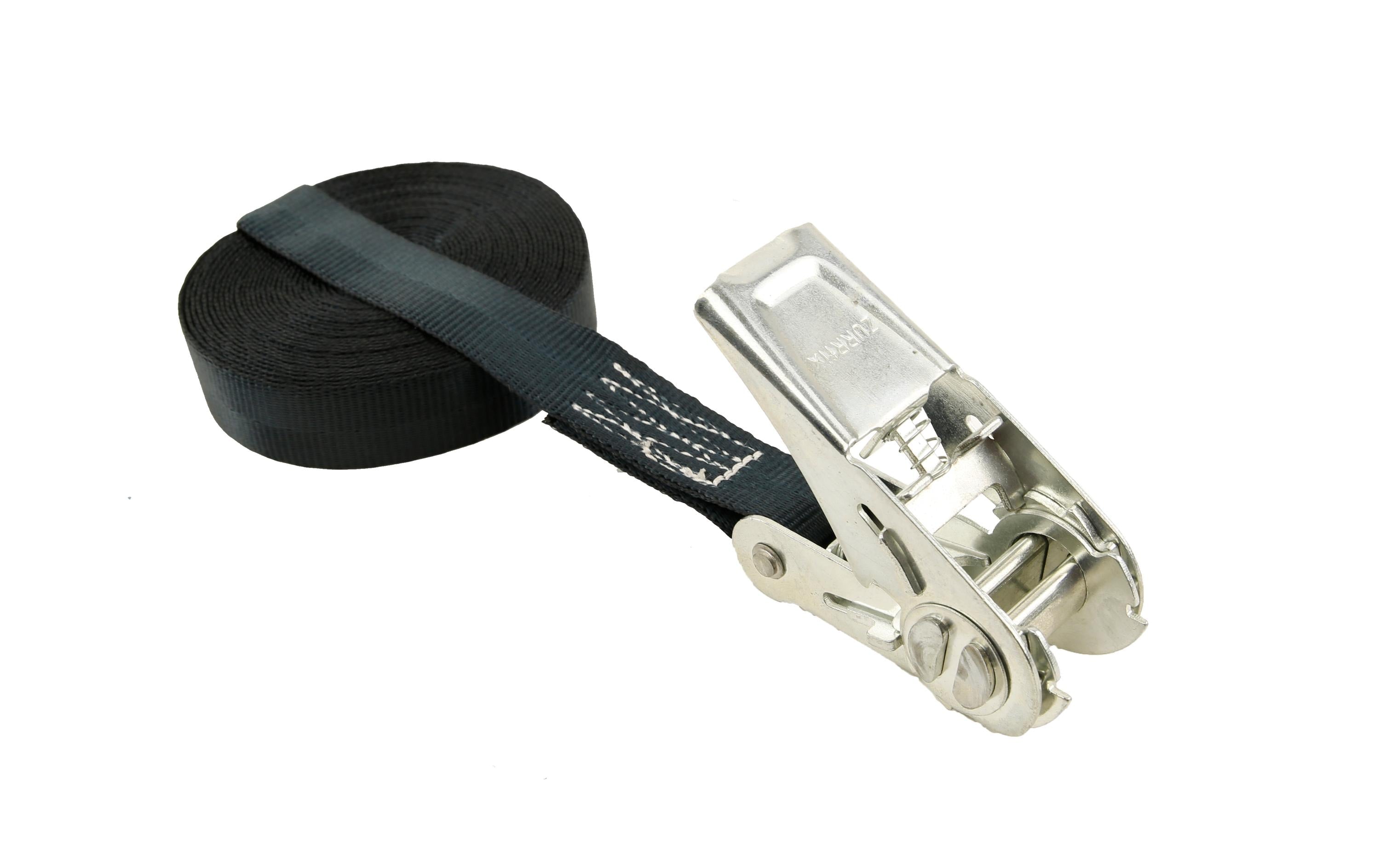 Umreifungsgurt 20mm, L:4.00m, einteilig LC 600 daN, Ratsche, Schwarz