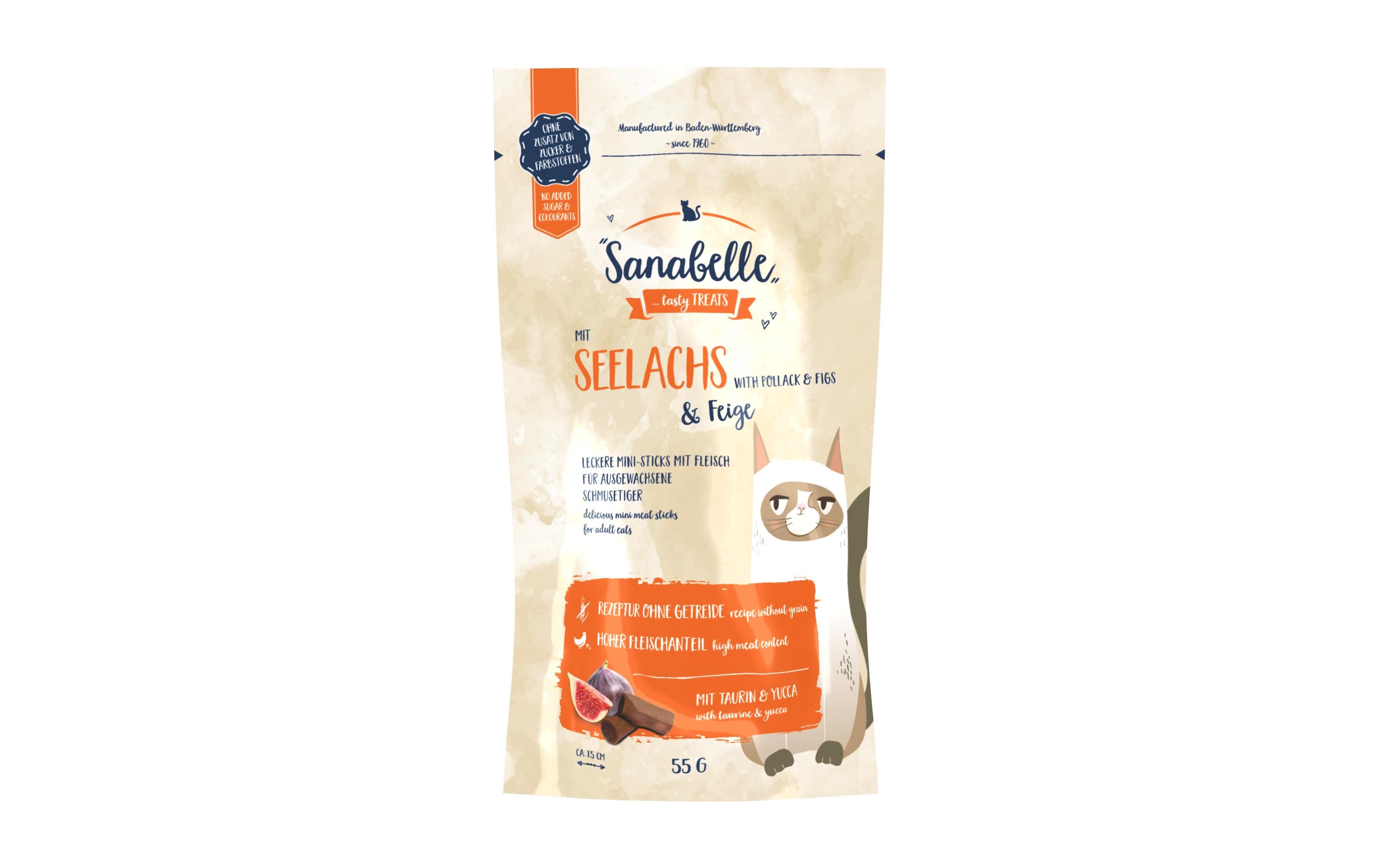 Sanabelle Katzen Snack Seelachs & Feige 55g